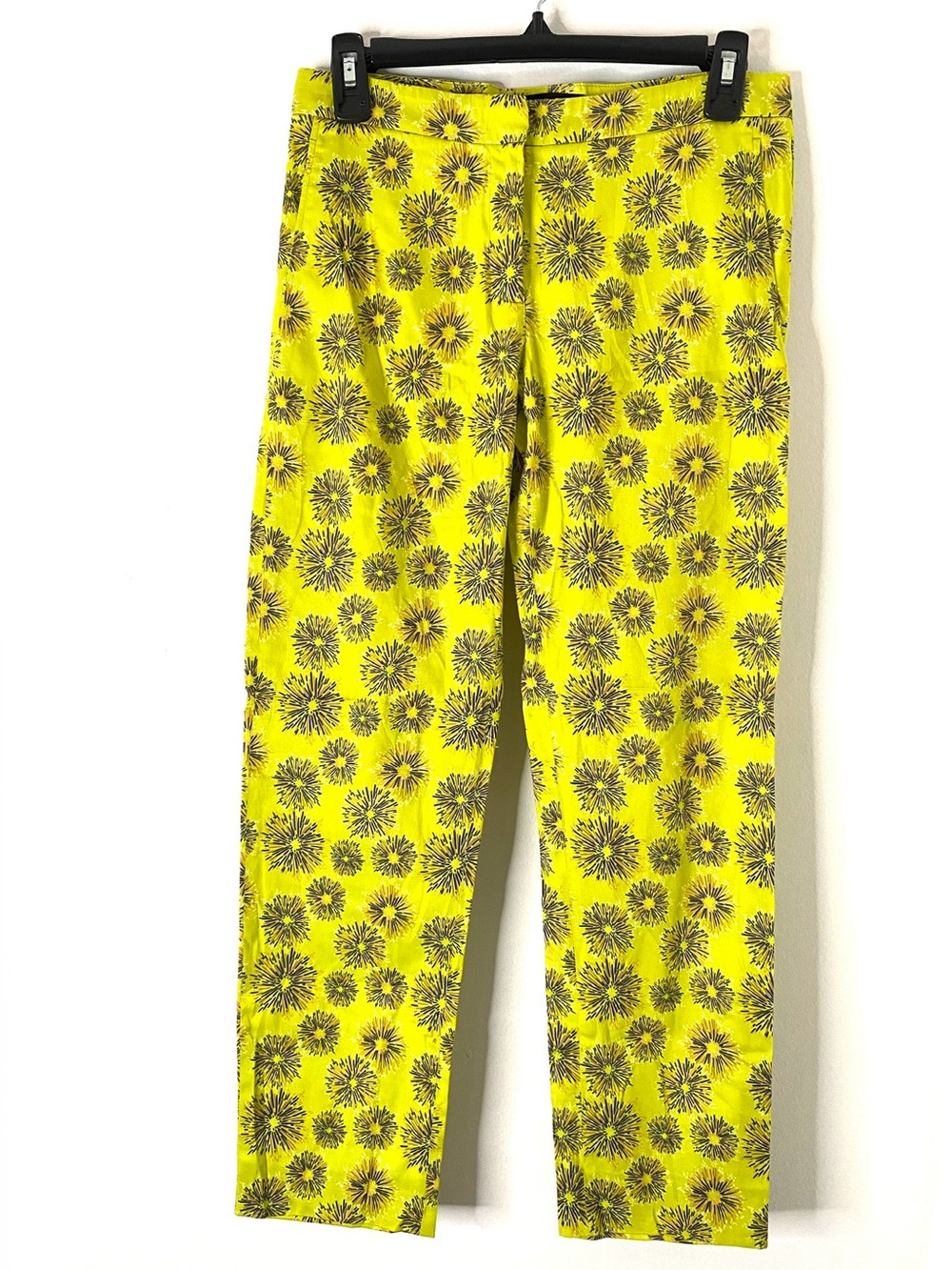 Piazza Sempione Made in Italy Yellow Floral Print Straight Leg Pants